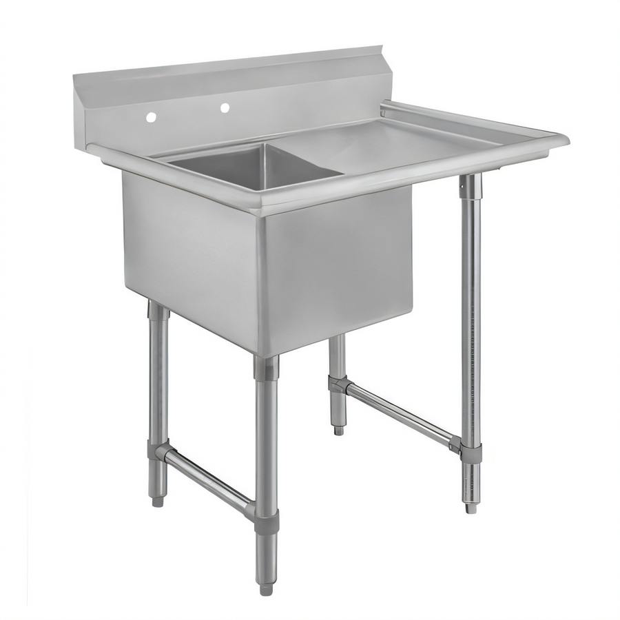 Product image #1 for Klinger's Trading Economy 1-Compartment Stainless Steel Sink with Right-Hand Drainboard