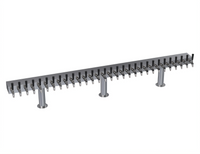 Krowne Double T-Head 30-Faucet Glycol-Cooled Beer Tower, 90-Inch Box, Brushed Stainless Steel
