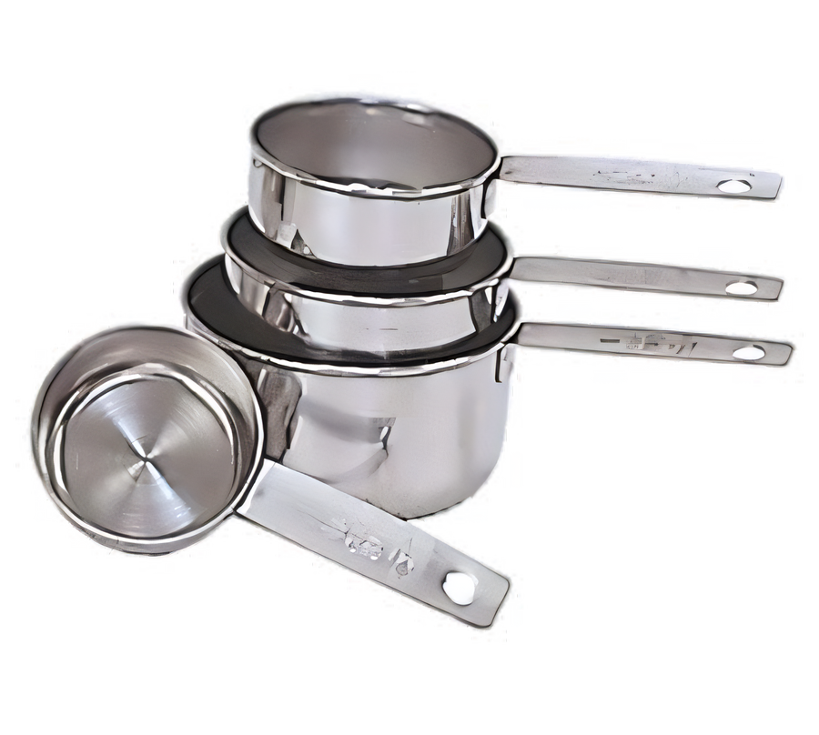 Product image #1 for 4-Piece Stainless Steel Measuring Cup Set with 1/4, 1/3, 1/2, and 1 Cup Sizes