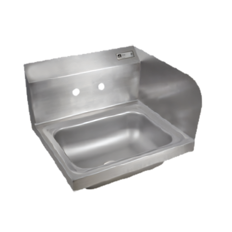 Product image #1 for John Boos Pro-Bowl Wall-Mount Stainless Steel Hand Wash Sink with Right Side Splash and Basket Drain