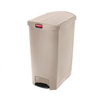 Rubbermaid Commercial Slim Jim 24-Gallon Beige Resin End Step-On Trash Container