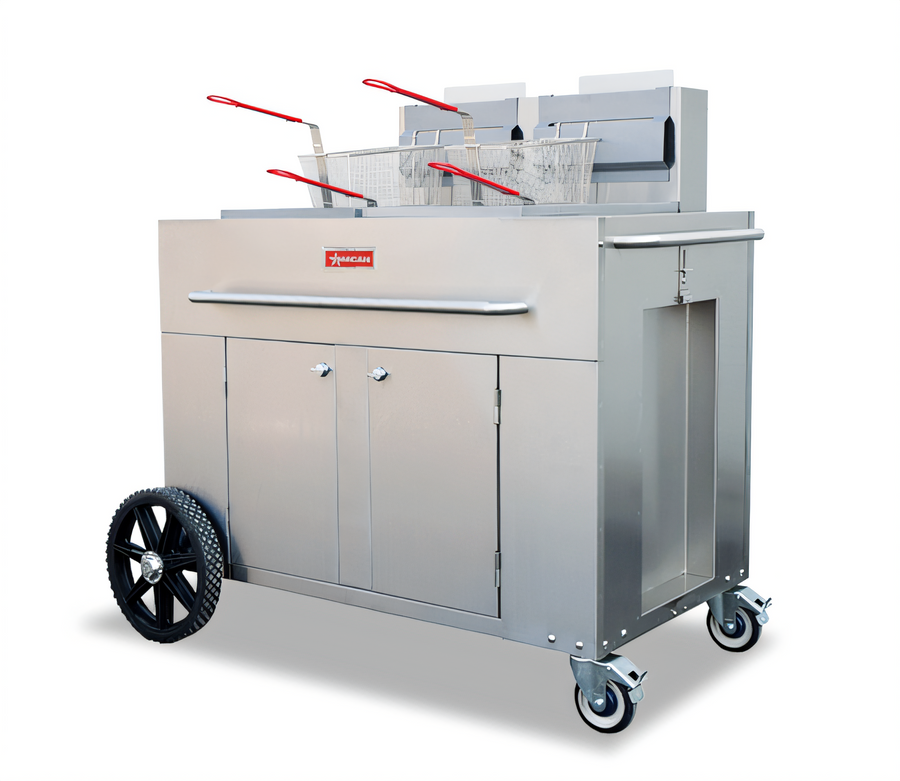 Product image #1 for Omcan Outdoor Portable Double Tank Propane Fryer with 4 Baskets