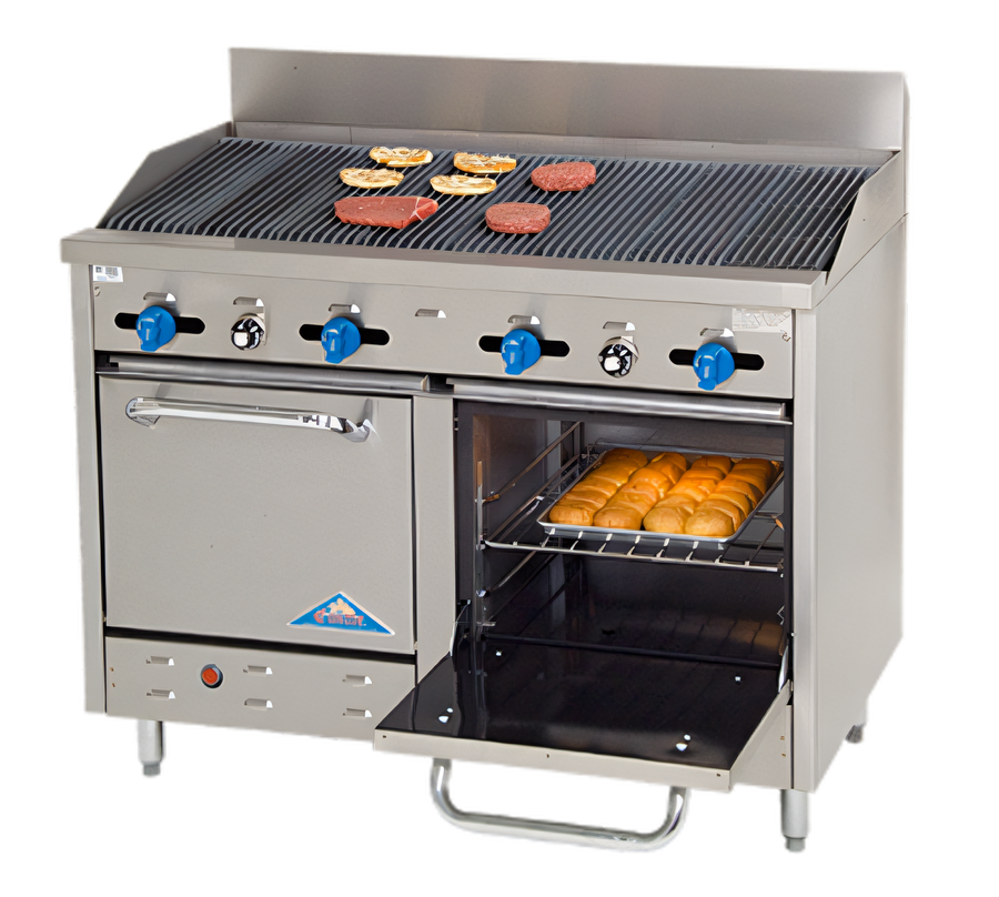 Product image #1 for Comstock-Castle 48-Inch Gas Char-Broiler Range with 2 Space-Saver Ovens