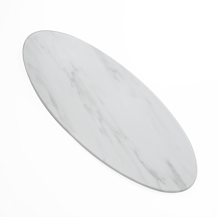 Product image #1 for American Metalcraft Naturals Oval Melamine Serving Board, White Marble Pattern, 25-1/2 x 10-1/4 Inch