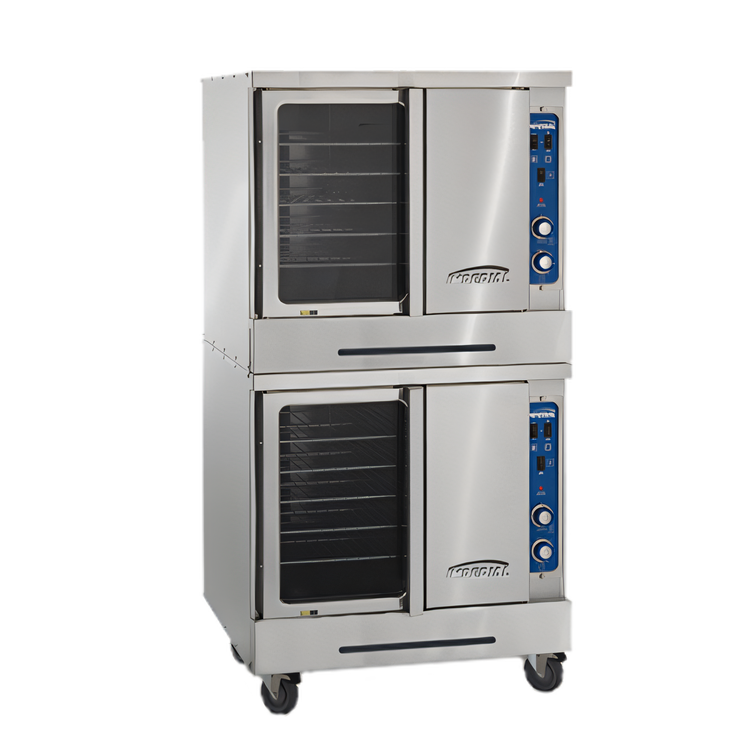 Product image #1 for Imperial PCVDE-2 2-Deck Bakery-Depth Electric Convection Oven with Manual Controls and 50/50 Doors