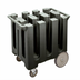 Thumbnail image #2 for Cambro DC575110 Black 6-Column Poker Chip Dish Caddy Cart with Vinyl Cover for 5-3/4-Inch Plates