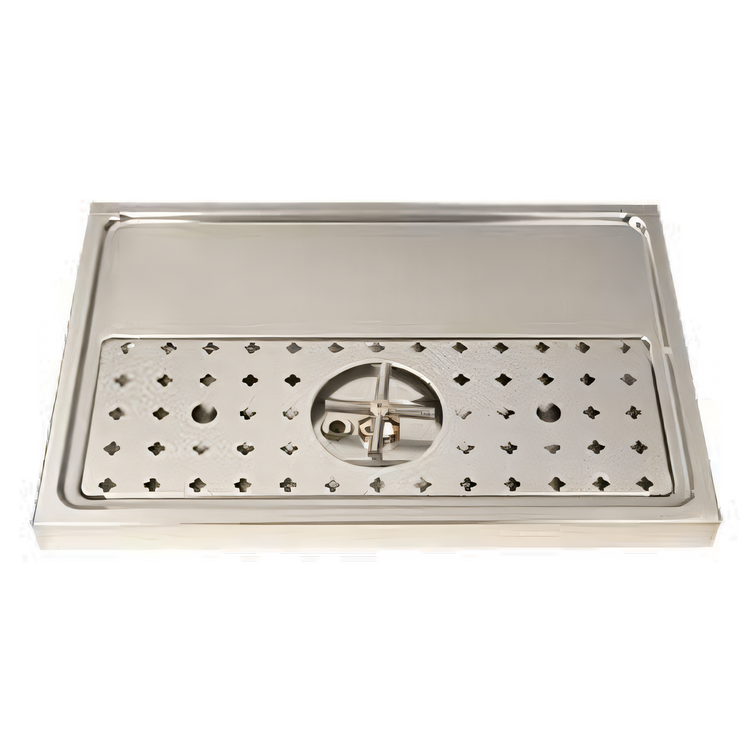 Product image #1 for Stainless Steel Platform Drip Tray with Glass Rinser, Surface Mount, 23-5/8-Inch x 15-3/4-Inch, for 2-3 Faucets