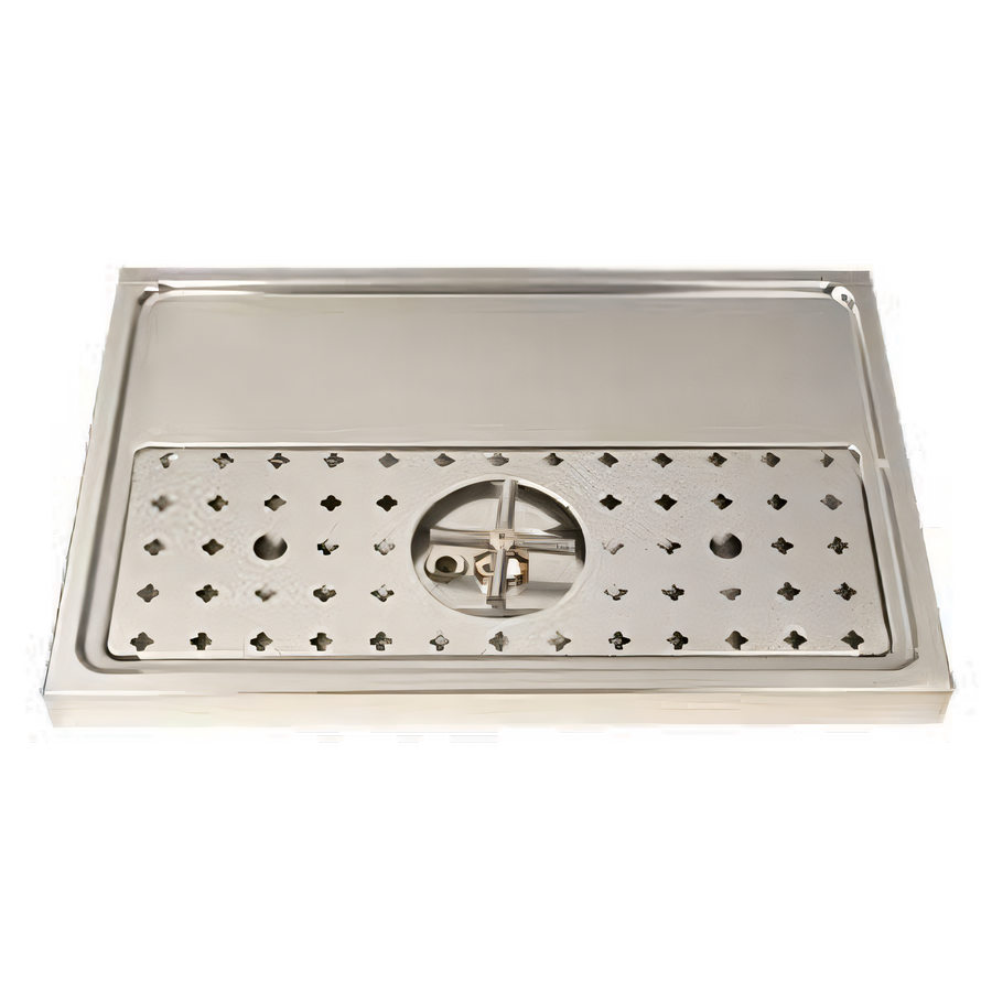 Product image #1 for Stainless Steel Platform Drip Tray with Glass Rinser, Surface Mount, 23-5/8-Inch x 15-3/4-Inch, for 2-3 Faucets