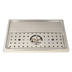 Thumbnail image #1 for Stainless Steel Platform Drip Tray with Glass Rinser, Surface Mount, 23-5/8-Inch x 15-3/4-Inch, for 2-3 Faucets