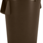 Thumbnail image #1 for CFS Brands Bronco 84105501 55-Gallon Brown Round Stackable Waste Container with Bag Cinches Case of 2