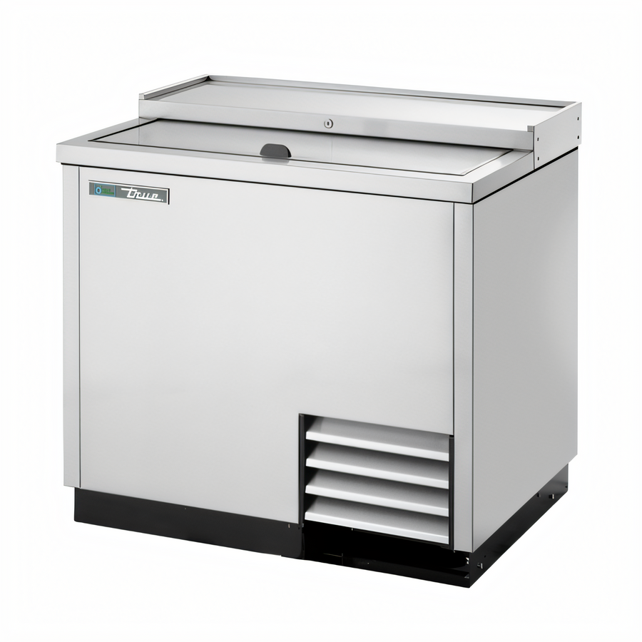 Product image #1 for True 36 3/4 Inch Deep Well Horizontal Bottle Cooler with Solid Slide Lid, Stainless Steel, 11-Case Bottle / 14.5-Case Can Capacity