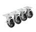 Thumbnail image #1 for Krowne Royal Series 5-Inch Swivel Plate Caster Set with Brakes, 220 lb Capacity Each