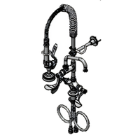 T&S Brass Mini Pre-Rinse Unit, Single-Hole Deck Mount, 8-Inch Swing Nozzle, Low-Flow Spray Valve