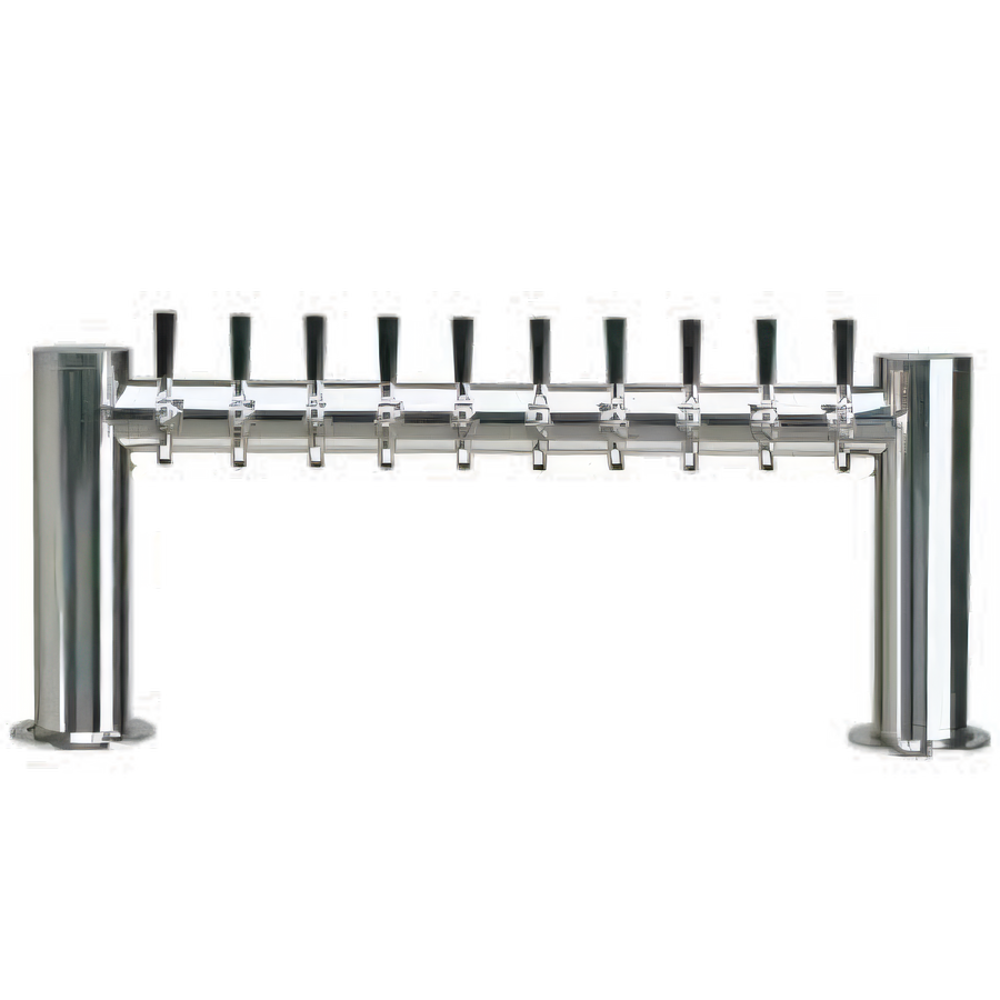 Product image #1 for Metropolis H Series 10-Faucet Countertop Kool-Rite Glycol-Cooled Draft Beer Tower, 38 Inch Wide, Polished Stainless Steel
