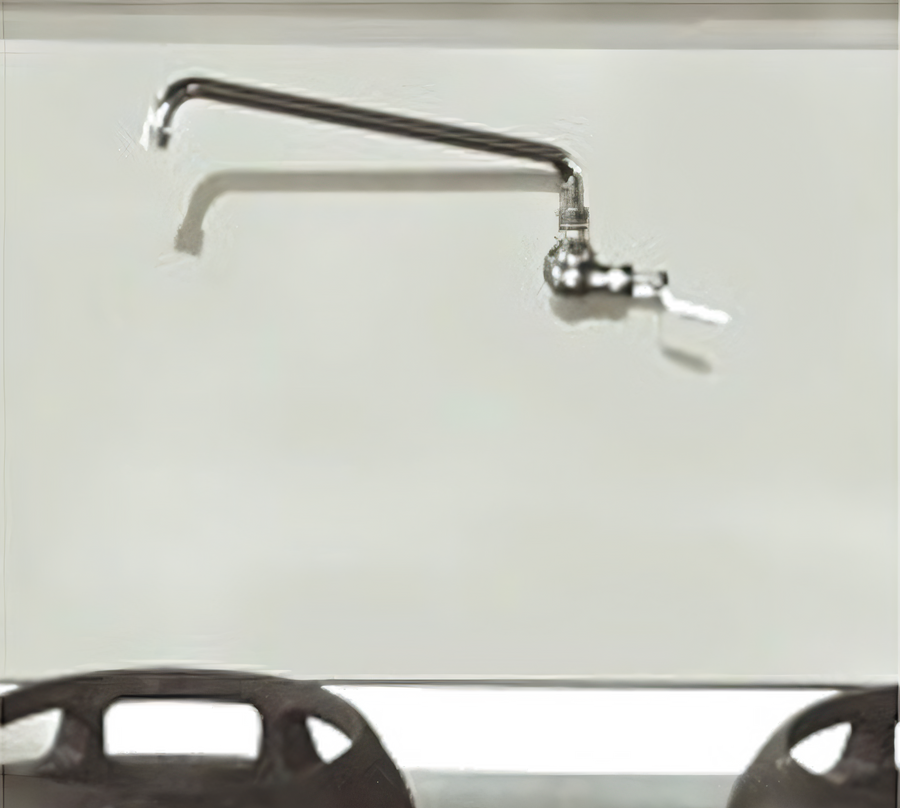 Product image #1 for Manual Wall-Mount Pot Filler Faucet with 10-Inch Swing Spout and Wrist Handle