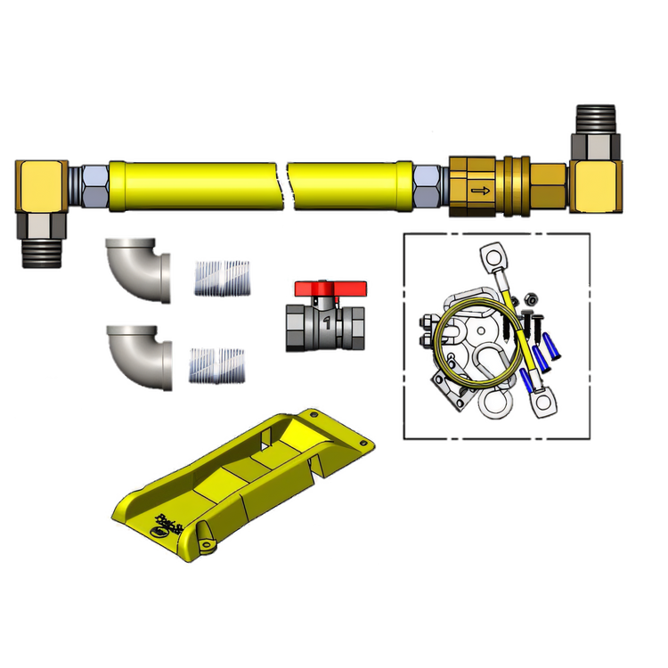 Product image #1 for Safe-T-Link 48-Inch Plastic-Coated Stainless Steel Gas Connector Hose Kit, 1-Inch Connection