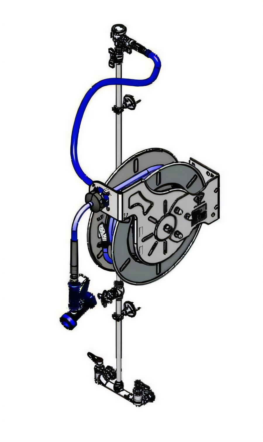 Product image #1 for T&S Brass Open Stainless Steel Hose Reel Assembly with 50' Hose and Exposed Piping Accessories