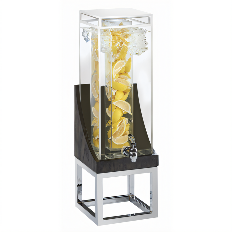 Product image #1 for Cal-Mil Cinderwood 3-Gallon Square Beverage Dispenser with Ice Chamber and Drip Tray
