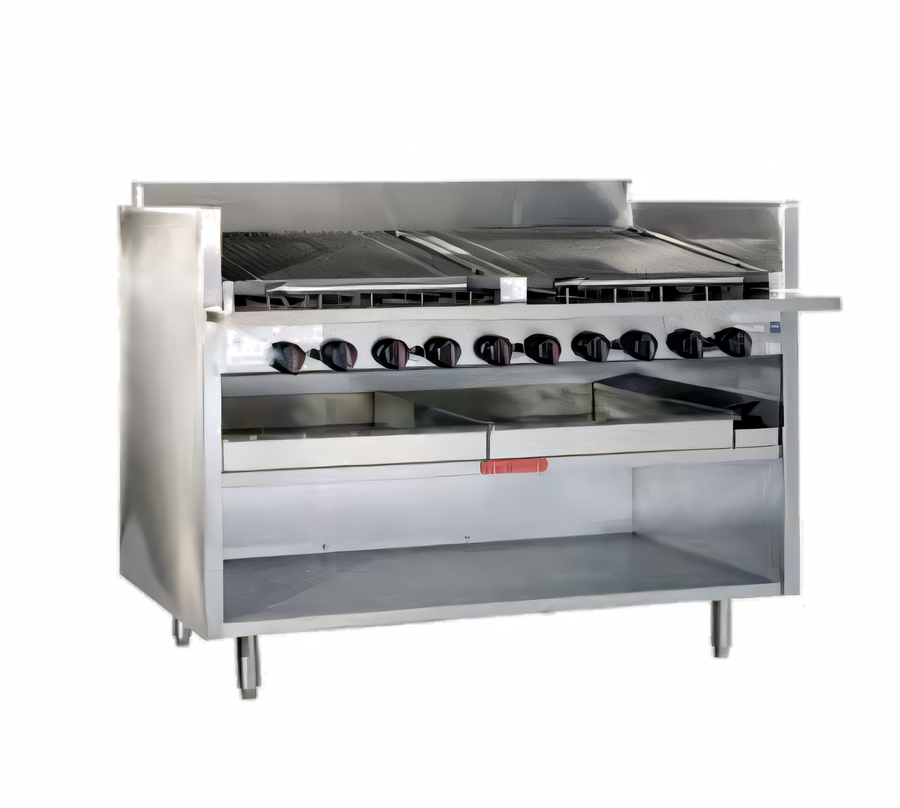 Product image #1 for Magikitch'n FM-RMB-636CR 36-Inch Floor Model Gas Radiant Charbroiler with Open Cabinet Base
