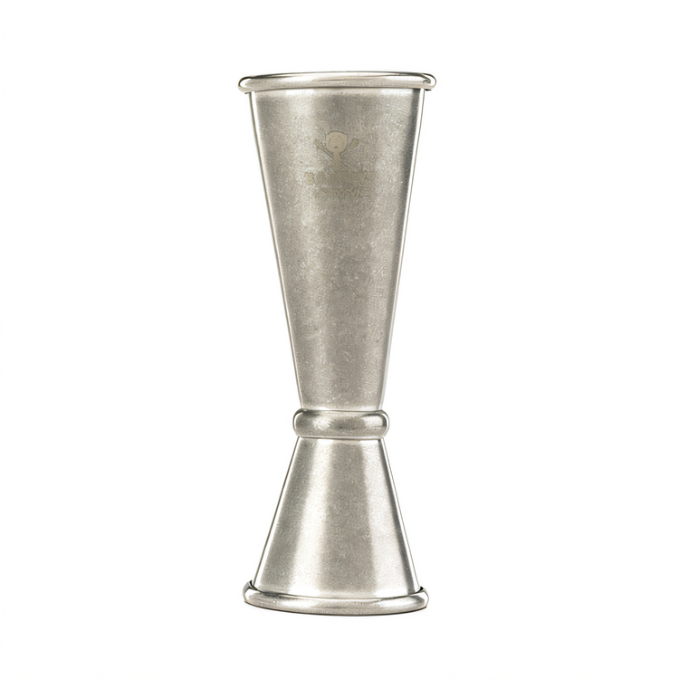 Product image #1 for Barfly Japanese Style Stainless Steel Jigger with Internal Marking Lines, 1 oz. and 2 oz., Vintage Finish
