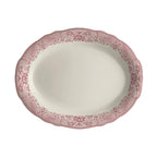 Thumbnail image #1 for Steelite International HL Ivory HL52763923 China Oval Platter, 12.625 x 9.75 in, Carolyn Willow Rim Rose, Scalloped Edge 1 Dozen