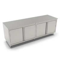 John Boos Stainless Steel Enclosed Work Table with Cabinet Base and Hinged Doors, 108 x 36 Inches