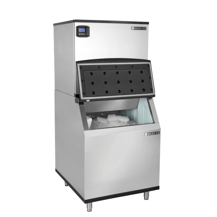Product image #1 for Maxx Ice Intelligent Series 30-Inch Air-Cooled Full Dice Modular Ice Machine with 580 lb Storage Bin