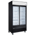 Thumbnail image #1 for Omcan 40-Inch Wide 2-Section Bottom-Mount Glass Door Merchandiser Refrigerator, 31.5 Cu. Ft., Stainless Steel/Black, 115V