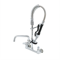 T&S Brass EasyInstall Mini Wall-Mount Pre-Rinse Unit, 8-Inch Centers, 24-Inch Hose