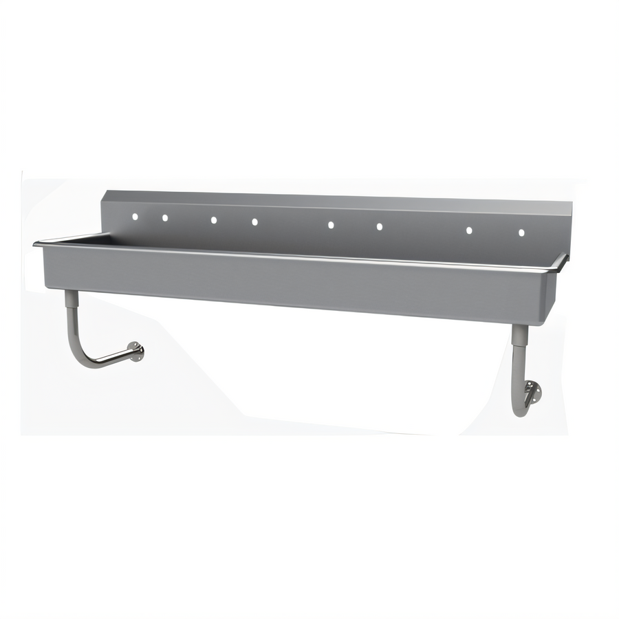 Product image #1 for Advance Tabco ADA Wall-Mounted Multiwash Hand Sink with 8-1/2-Inch Backsplash and 4 Faucet Hole Sets, 80-Inch Wide