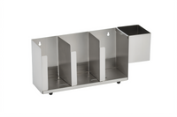 Vollrath CTL3 Horizontal 3-Section Stainless Steel Adjustable Lid Organizer with Straw Holder