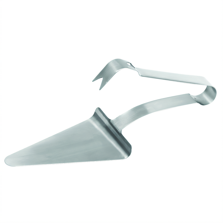 Product image #1 for Winco 5-1/2 x 4-1/2 Inch Wedge-Shaped Pizza Server Tong, 18/8 Stainless Steel