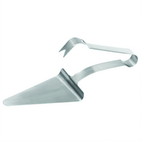Winco 5-1/2 x 4-1/2 Inch Wedge-Shaped Pizza Server Tong, 18/8 Stainless Steel