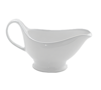 16 oz White Porcelain Gravy Boat with Tapered Spout