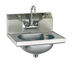 Thumbnail image #1 for Eagle Group Wall-Mount Hand Wash Sink with Standard Wrist Handle Faucet, 304 Stainless Steel, 13-1/2 x 9-3/4 x 6-3/4 in. Bowl