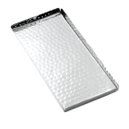 Thumbnail image #1 for American Metalcraft HMST10 Rectangular Stainless Steel Serving Tray with Raised Sides, Hammered Finish, 10 x 4-1/2 x 1/2 Inches Case of 16
