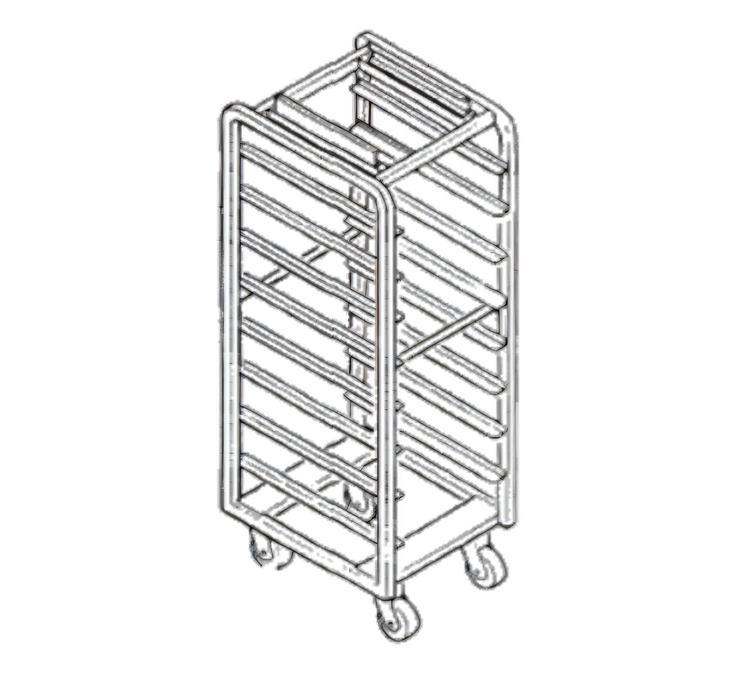 Product image #1 for Baxter Stainless Steel Single End Load Rack for Single Rack Ovens, 12 Slides