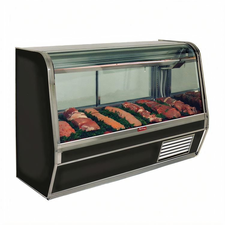 Product image #1 for Howard-McCray 32E Series 74 Inch Curved Glass Single Duty Remote Red Meat Service Case with LED Lighting