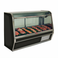 Howard-McCray 32E Series 74 Inch Curved Glass Single Duty Remote Red Meat Service Case with LED Lighting