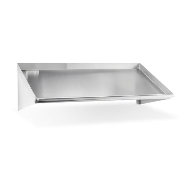 Product image #1 for Steel Works Stainless 42-Inch Wall-Mounted 304 Stainless Steel Slant Shelf with Drain Outlets