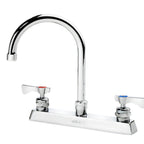 Thumbnail image #1 for Krowne Royal Series 15-501L 8-Inch Center Deck-Mount Manual Faucet with 6-Inch Gooseneck Spout, Low-Lead, Polished Chrome