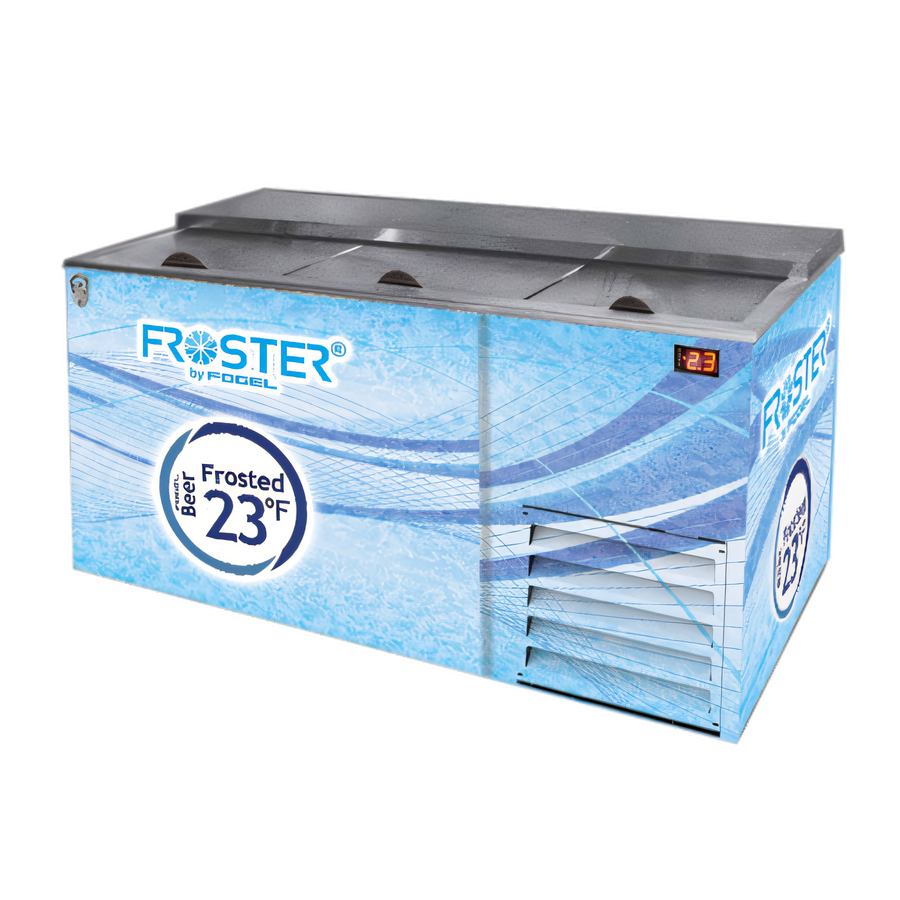 Product image #1 for Fogel Three-Section Horizontal Beer Froster Underbar Bottle Cooler with Solid Sliding Doors, 21 Cu. Ft.