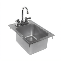 Glastender Drop-In Stainless Steel Hand Sink, 12 x 17 Inches, Less Faucet