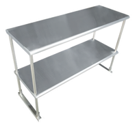 Advance Tabco Special Value Series Double Deck Table-Mounted Work Table Overshelf, 72-1/4W x 12D x 32H