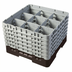 Thumbnail image #2 for Cambro Camrack Full-Size 9-Compartment Glass Rack with 6 Soft Gray Extenders