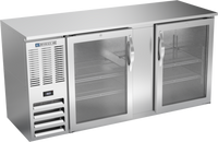 Beverage Air 68-Inch Two-Section Glass Door Back Bar Cooler with Stainless Steel Top