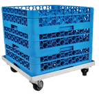Thumbnail image #1 for John Boos D2020-GT-X Open-Frame Single-Stack Aluminum Glass Rack Dolly for 20 x 20 Racks with 3-Inch Swivel Casters