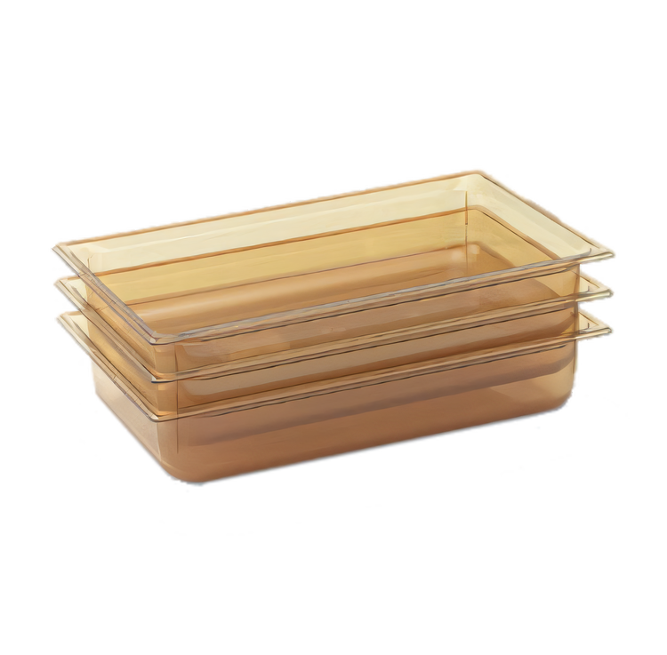 Product image #1 for Vollrath Super Pan® 1/1 GN High-Temp Plastic Food Pan, 2-1/2 Inch Deep, Amber