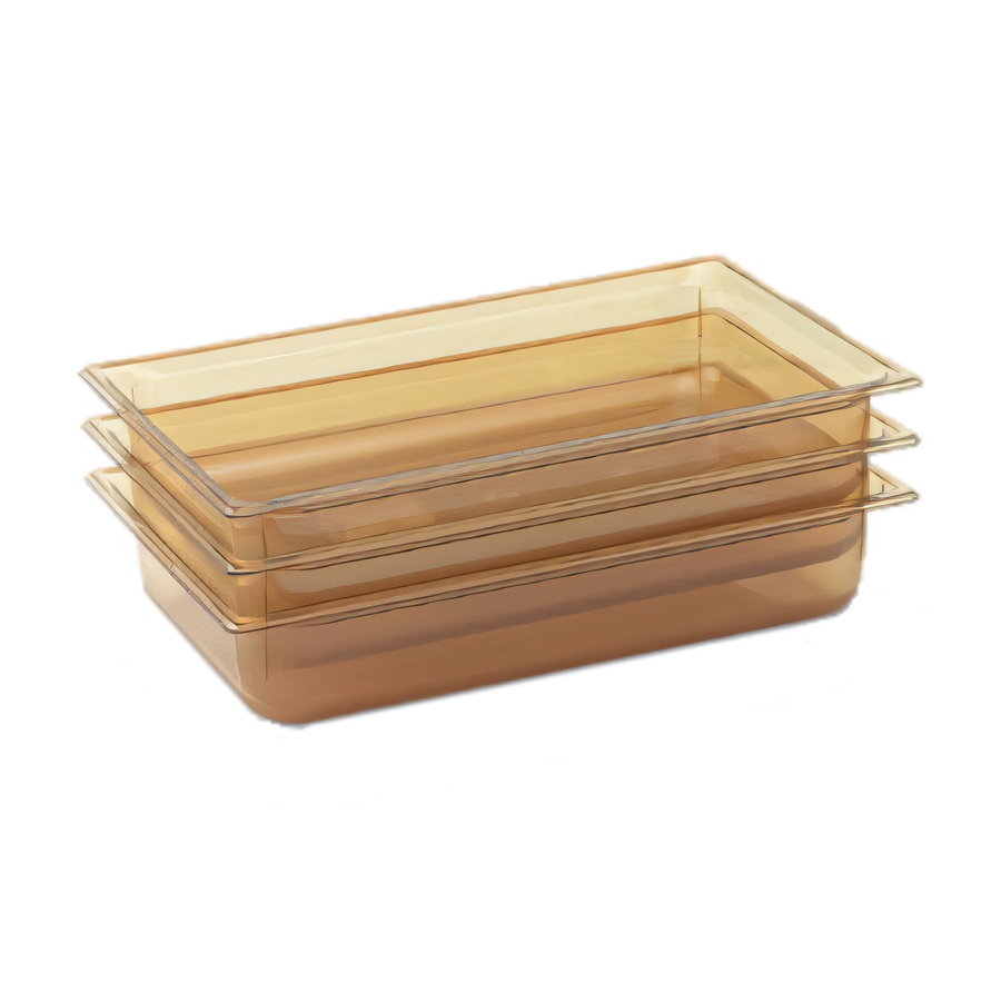 Product image #1 for Vollrath Super Pan® 1/1 GN High-Temp Plastic Food Pan, 2-1/2 Inch Deep, Amber