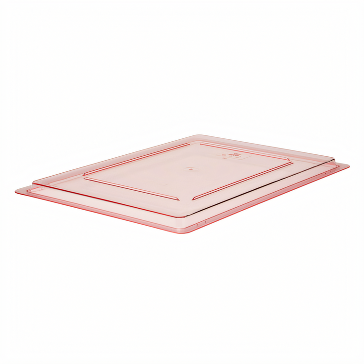Product image #2 for Cambro Camwear® Flat Polycarbonate Food Storage Cover for 18 x 26 Containers, Safety Red